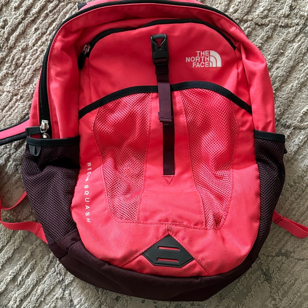 Kids North Face Pink and Black Backpack